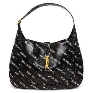 Gucci Balenciaga Hacker Project Jackie Shoulder Bag Black White Leather